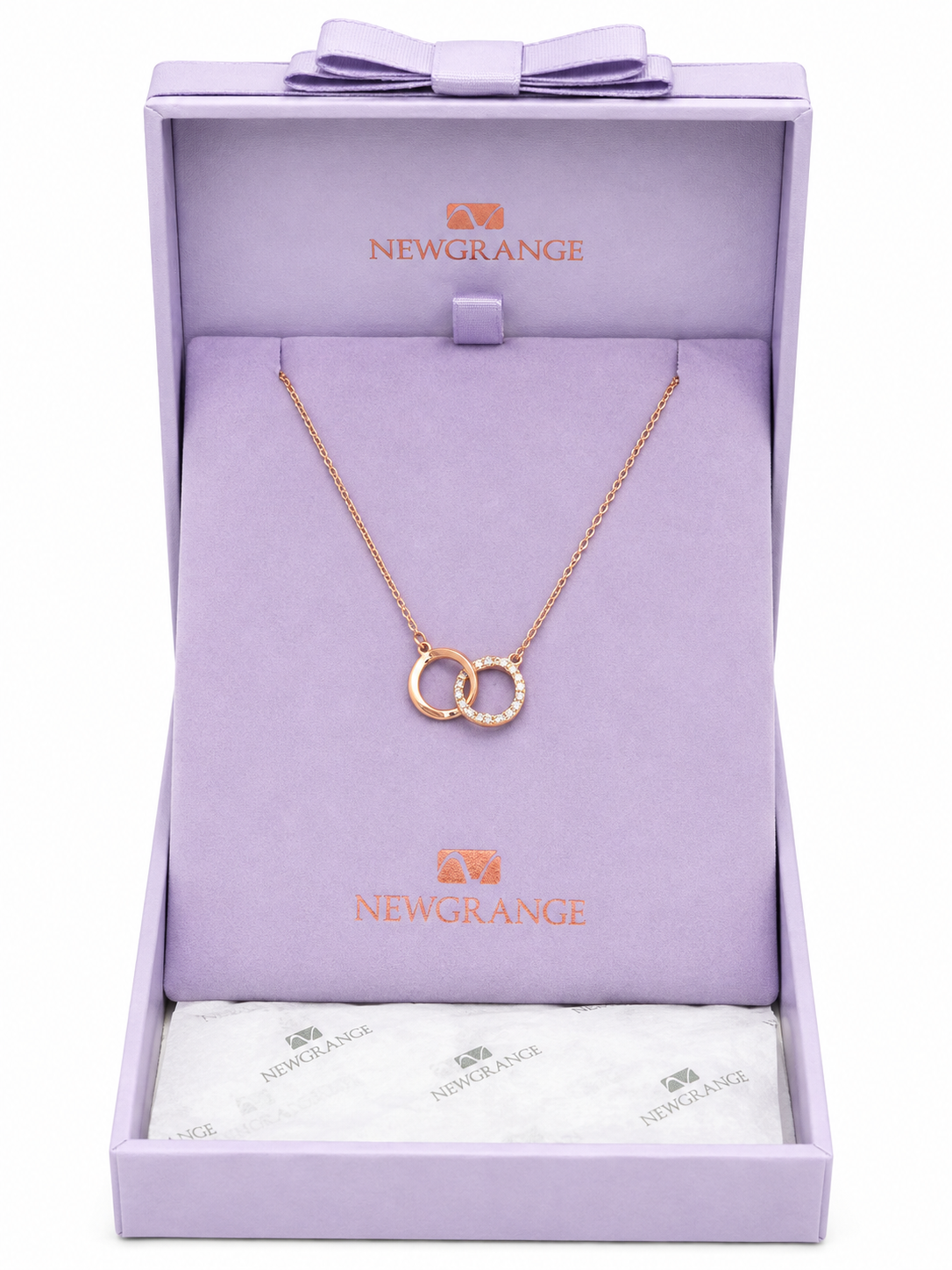 Rose Gold Interlocking Circle Necklace