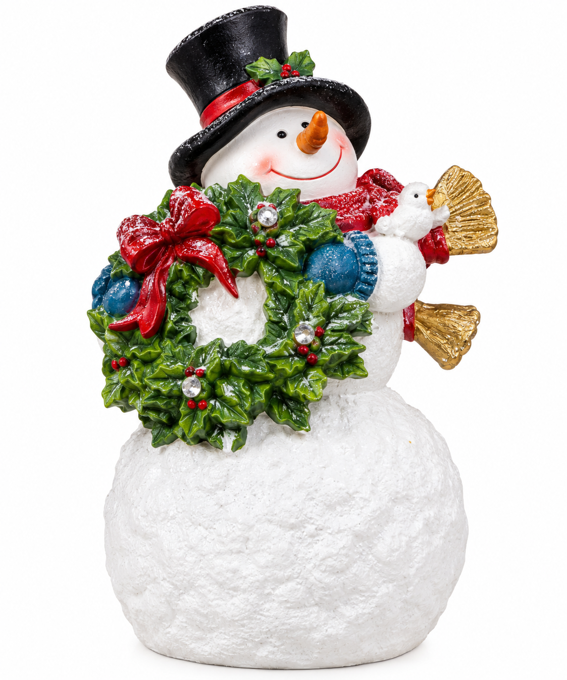 Ceramic Snowman with Christmas Wreath