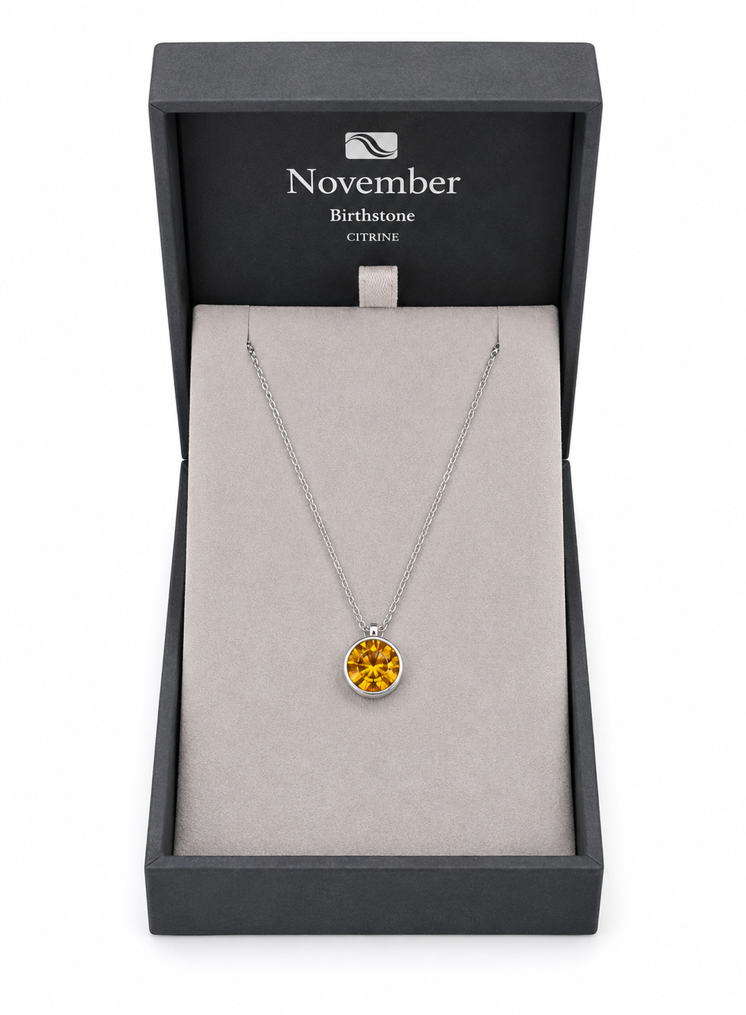 November Citrine Birthstone Necklace
