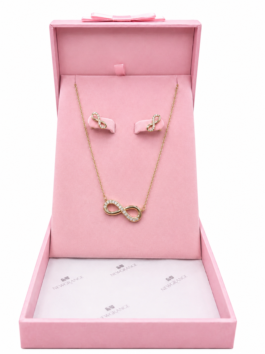 Gold Infinity Necklace & Earring Set