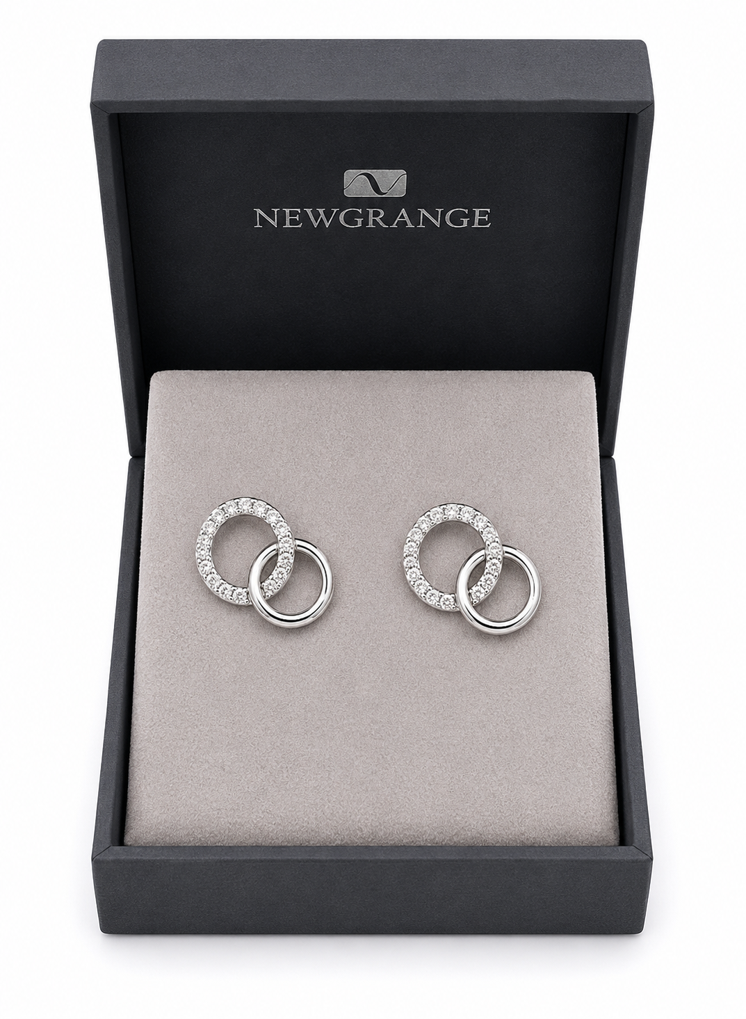 Newgrange Sparkling Interlocking Circle Earrings