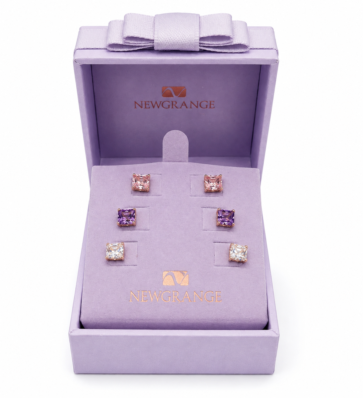 Rose Gold Crystal Stud Earring Set
