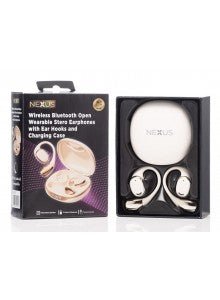 NEXUS WIRELESS BLUETOOTH OWS EARPHONES WITH EAR HOOKS AND CHARGING CASE CREAM