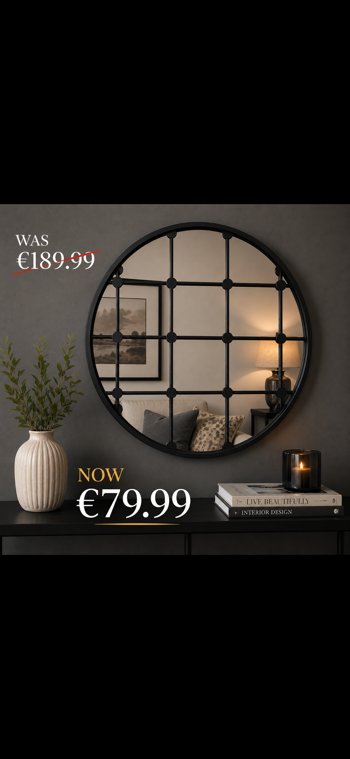 Round Industrial Mirror
