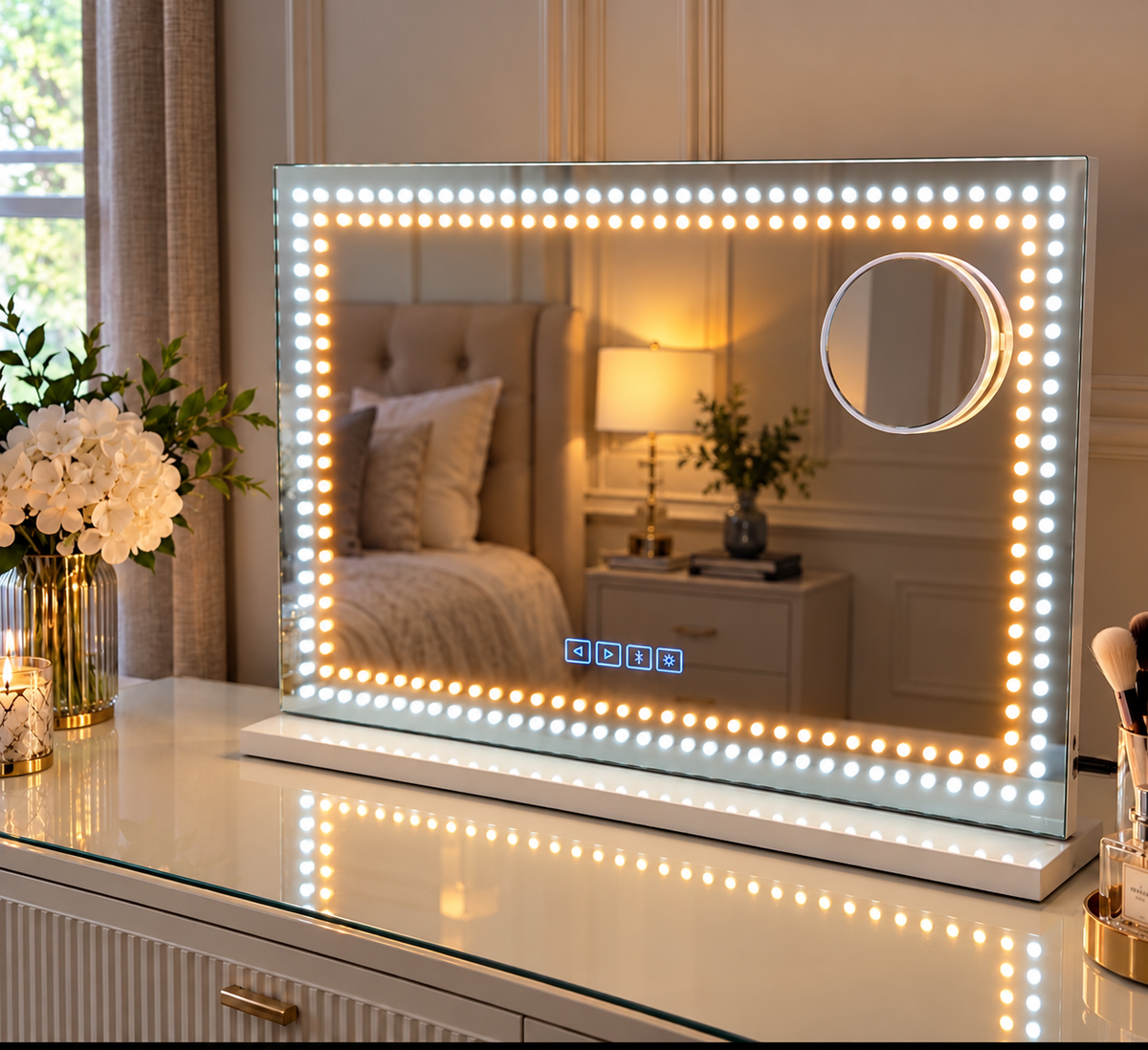 LED Vanity Mirror with Magnifying Mirror