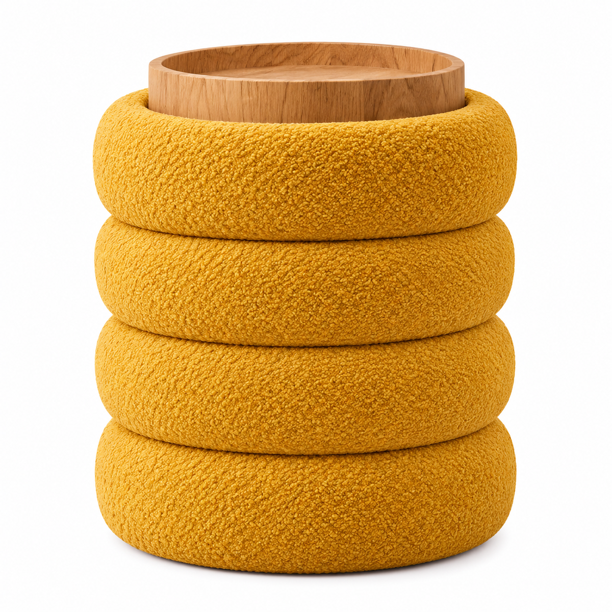 The Grange Mustard Storage Stool with Tray
