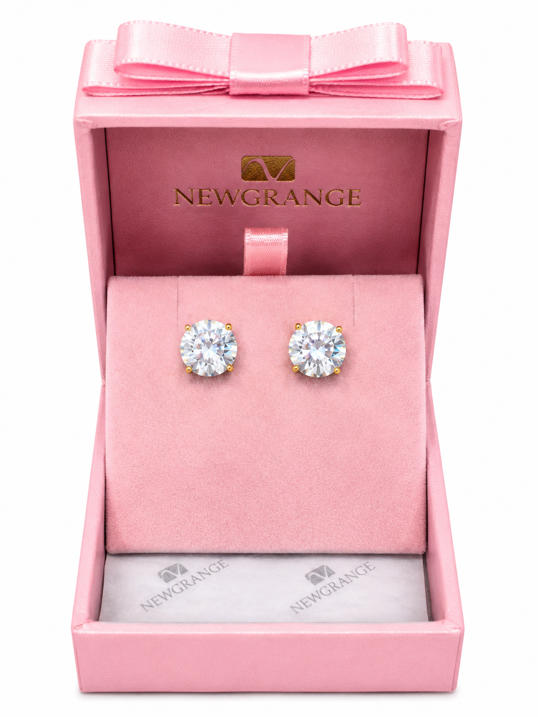Gold Crystal Halo Stud Earrings