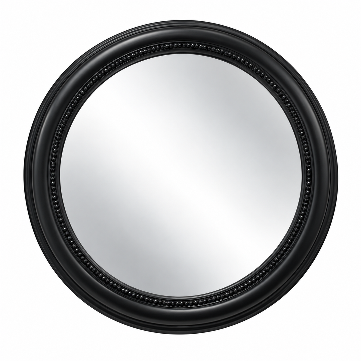 Round Black Beaded Wall Mirror