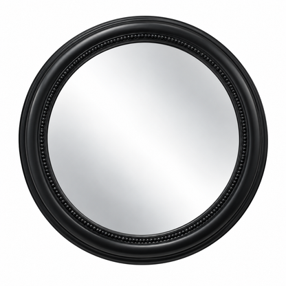 Round Black Beaded Wall Mirror