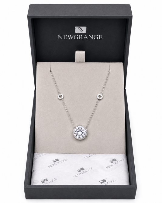 Silver Solitaire Crystal Necklace