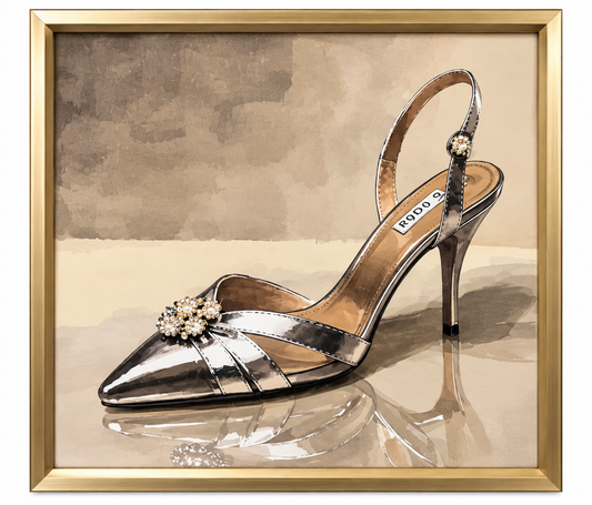Gold High Heel Wall Art
