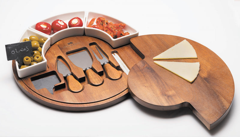 Newgrange Large Cheeseboard with 3 dishes and knives