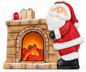 Light-Up Santa Fireplace Decoration