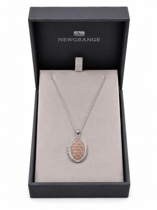 Silver Oval Locket Necklace