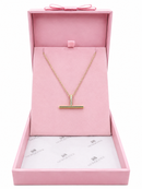 Gold T-Bar Sparkle Necklace