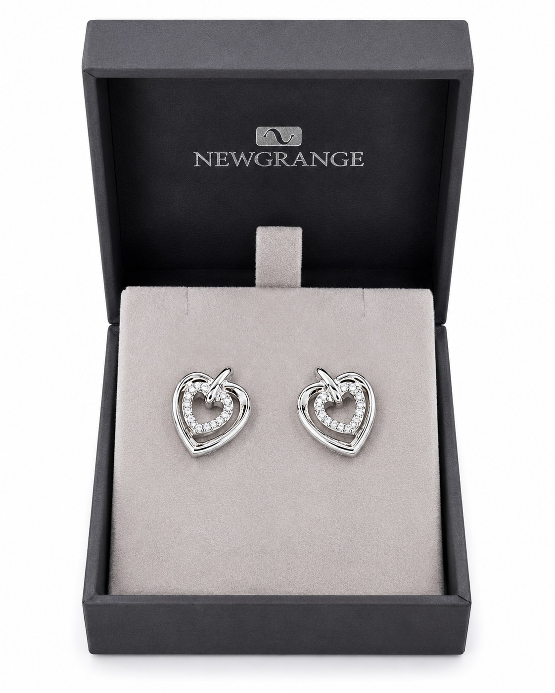 Newgrange Sparkling Double Heart Earrings