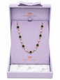 Rose Gold Green Crystal Necklace