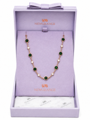 Rose Gold Green Crystal Necklace