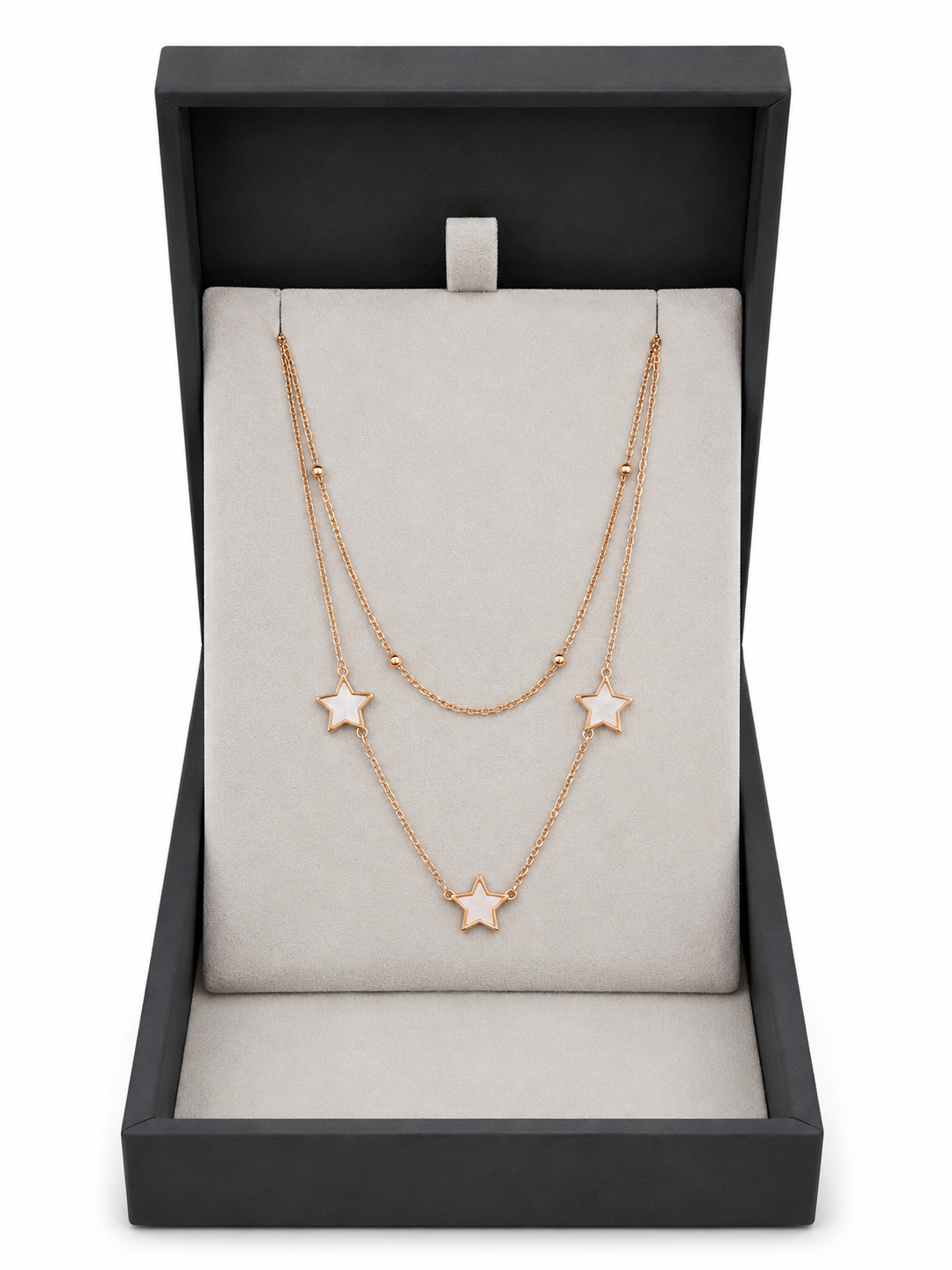 Newgrange Rose Gold Star Layered Necklace