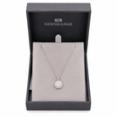 Silver Crystal Halo Pendant Necklace