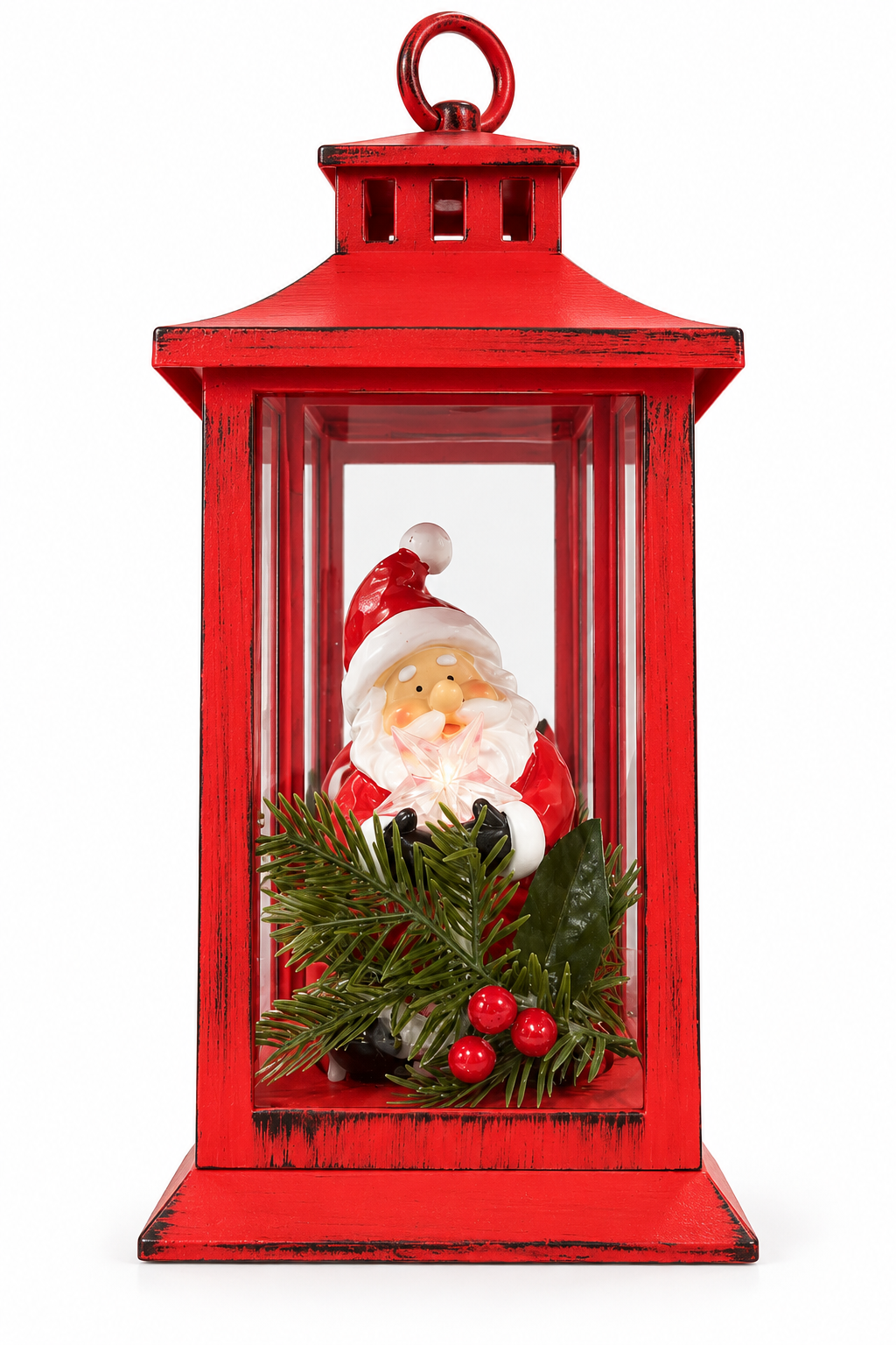 Light-Up Santa Christmas Lantern