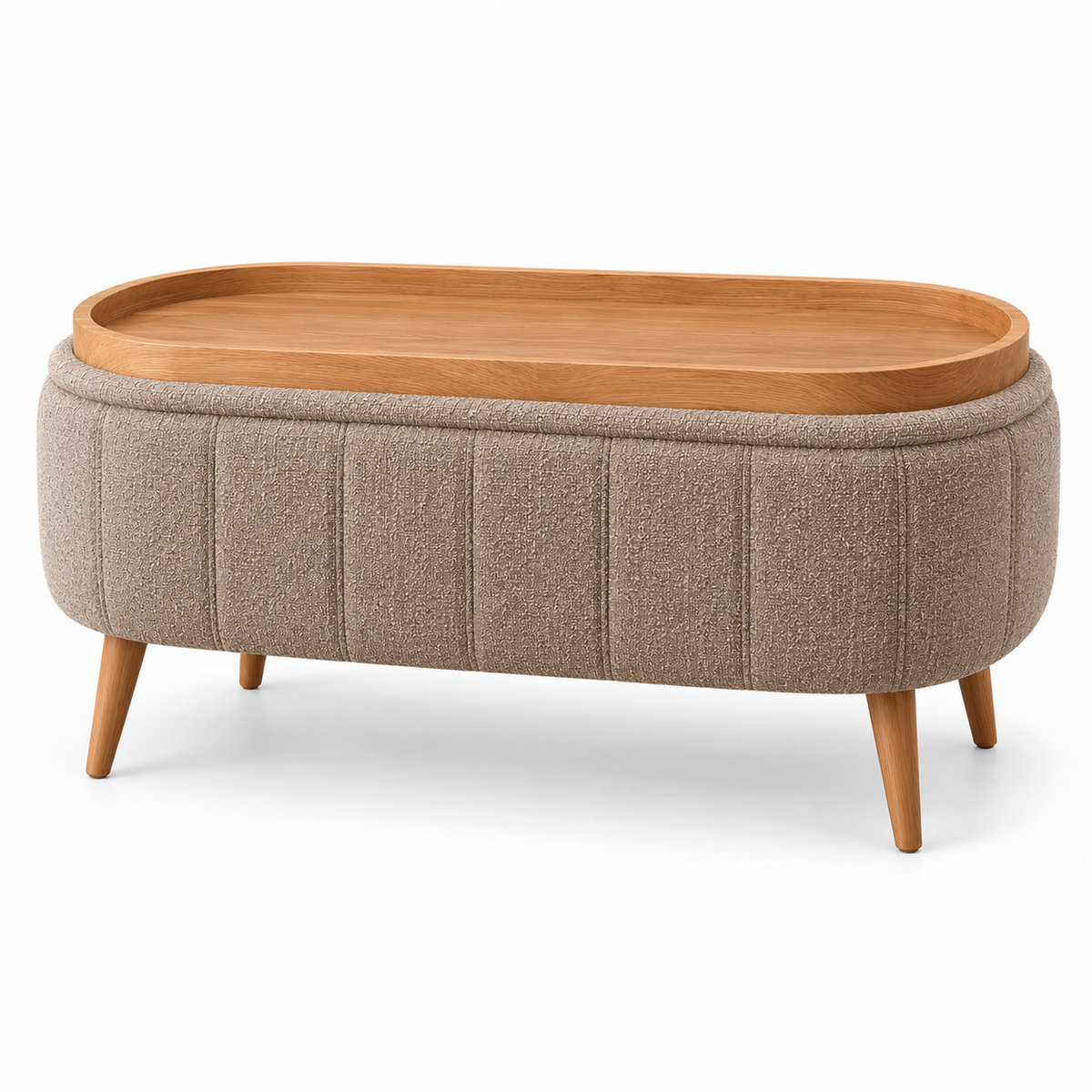 Taupe Storage Ottoman Coffee Table