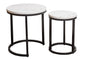 Set of 2 Marble Effect Nesting Tables