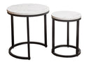 Set of 2 Marble Effect Nesting Tables