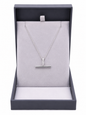 Silver T-Bar Crystal Necklace