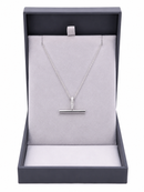 Silver T-Bar Crystal Necklace