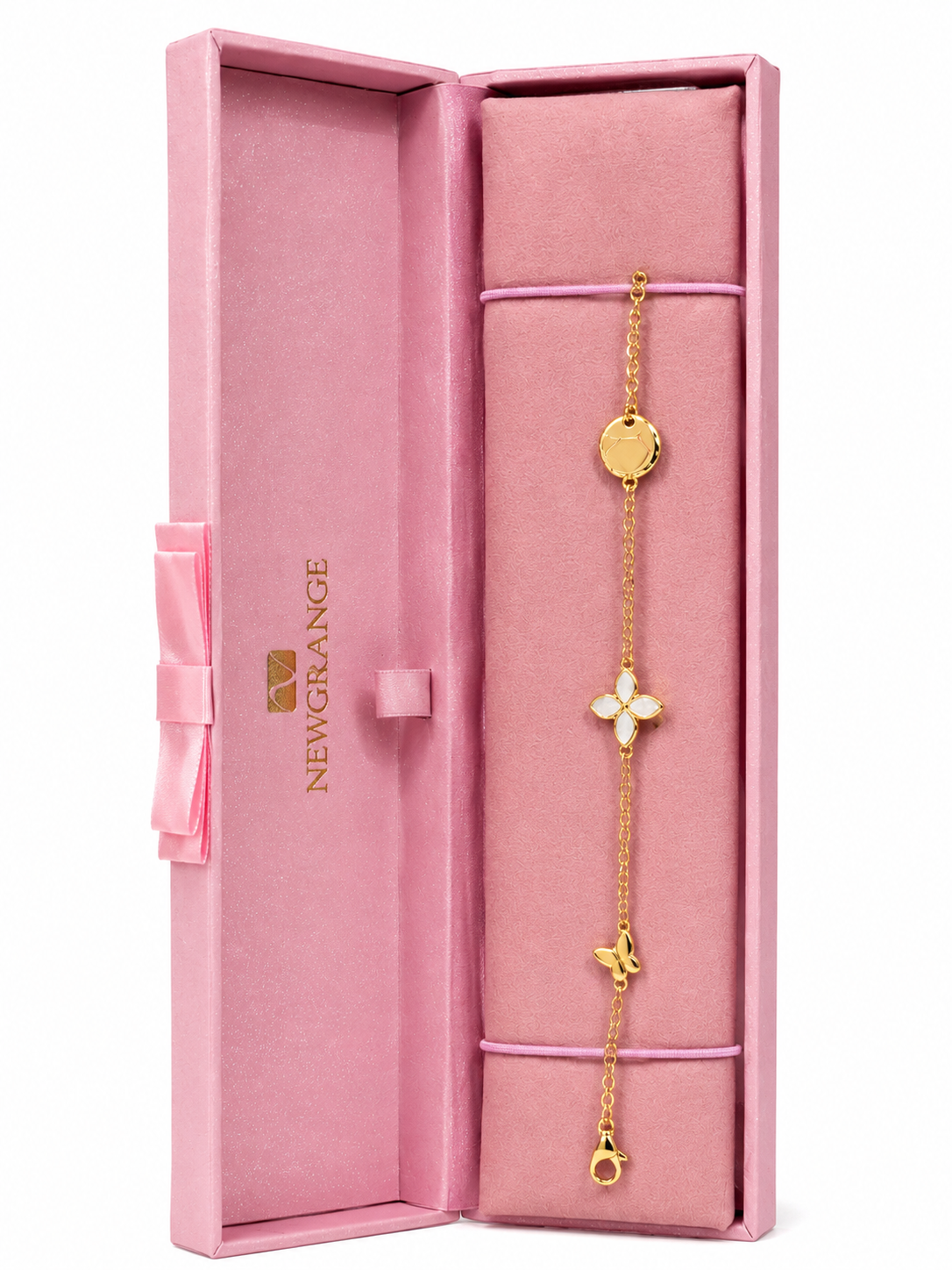 Gold Butterfly & Clover Bracelet