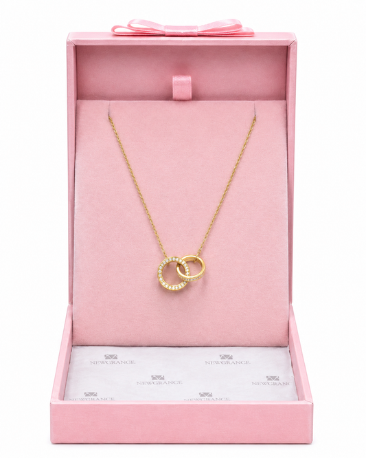 Gold Interlocking Circle Necklace