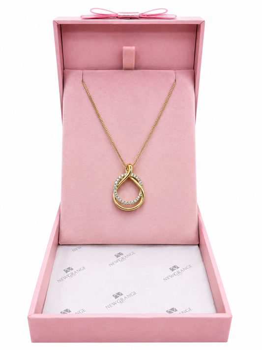 Gold Infinity Sparkle Pendant Necklace