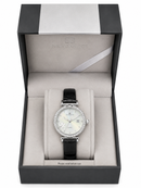 Newgrange Ladies’ Black Strap Crystal Watch