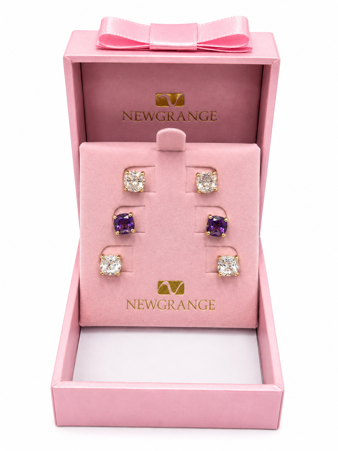 Gold Crystal Stud Earring Set