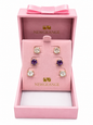 Gold Crystal Stud Earring Set