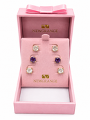Gold Crystal Stud Earring Set