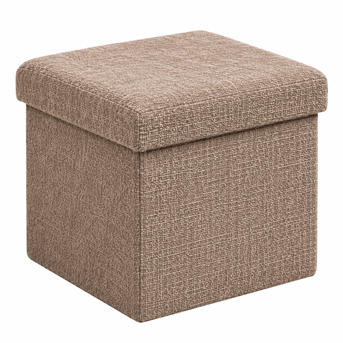 Square Taupe Storage Ottoman