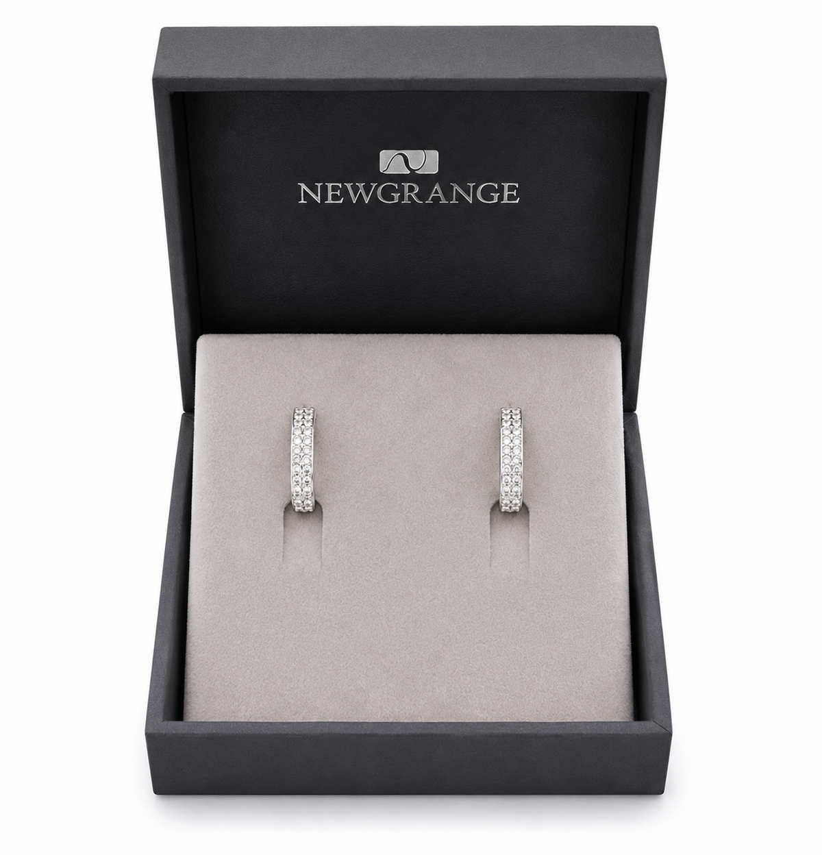 Silver Crystal Hoop Earrings