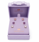 Rose Gold Crystal Stud Earring Set
