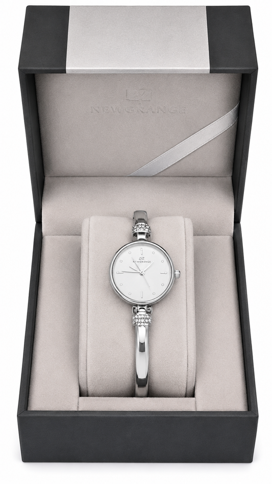 Newgrange Silver Crystal Bangle Watch