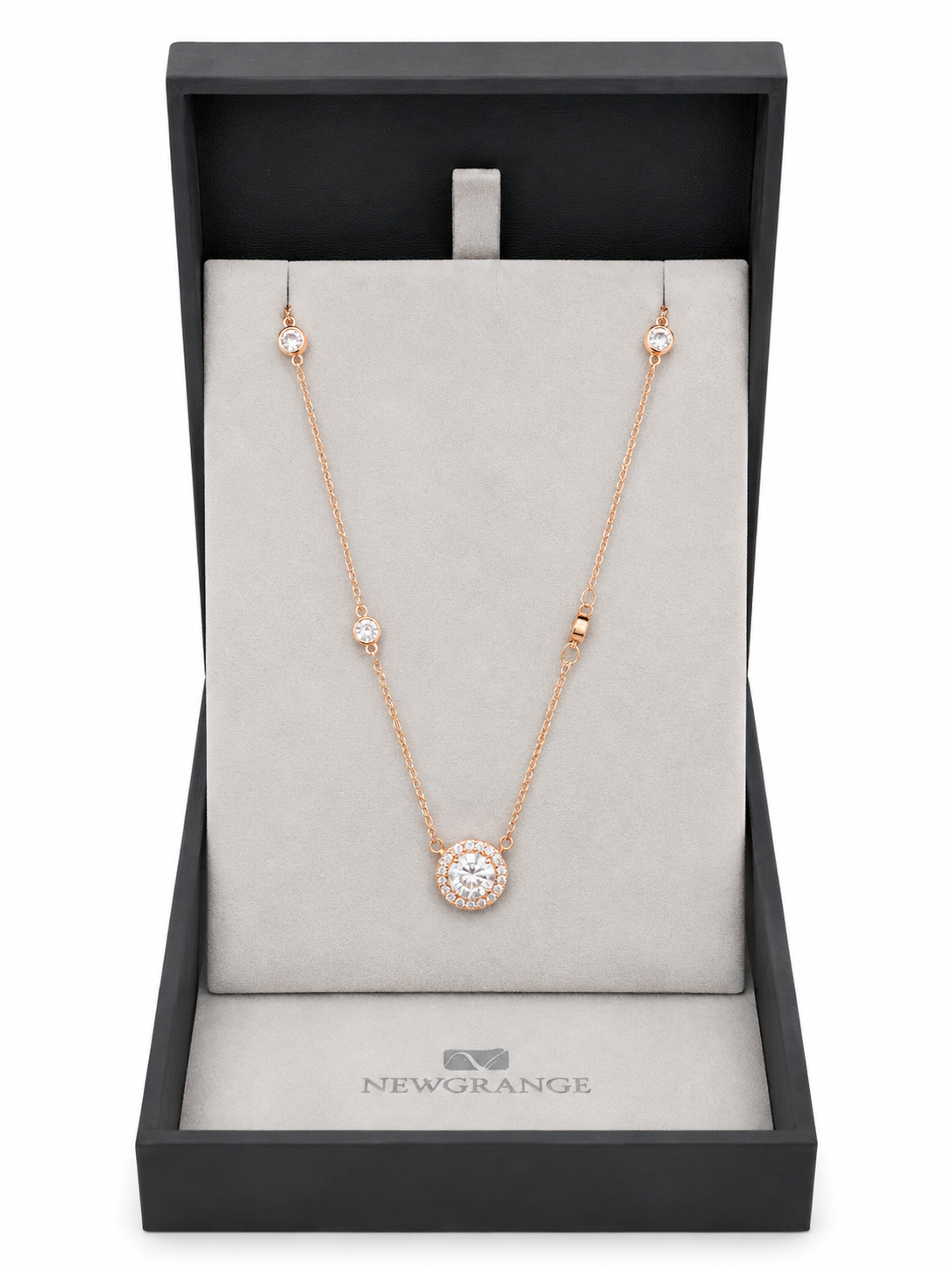 Newgrange Rose Gold Crystal Pendant Necklace