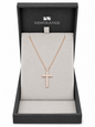 Newgrange Rose Gold Crystal Cross Necklace
