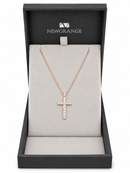 Newgrange Rose Gold Crystal Cross Necklace