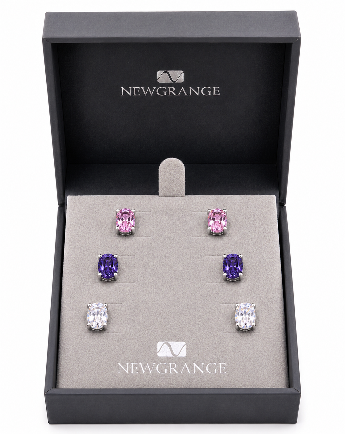 Silver Multi-Coloured Crystal Stud Earring Set