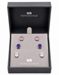 Silver Multi-Coloured Crystal Stud Earring Set