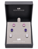 Silver Multi-Coloured Crystal Stud Earring Set