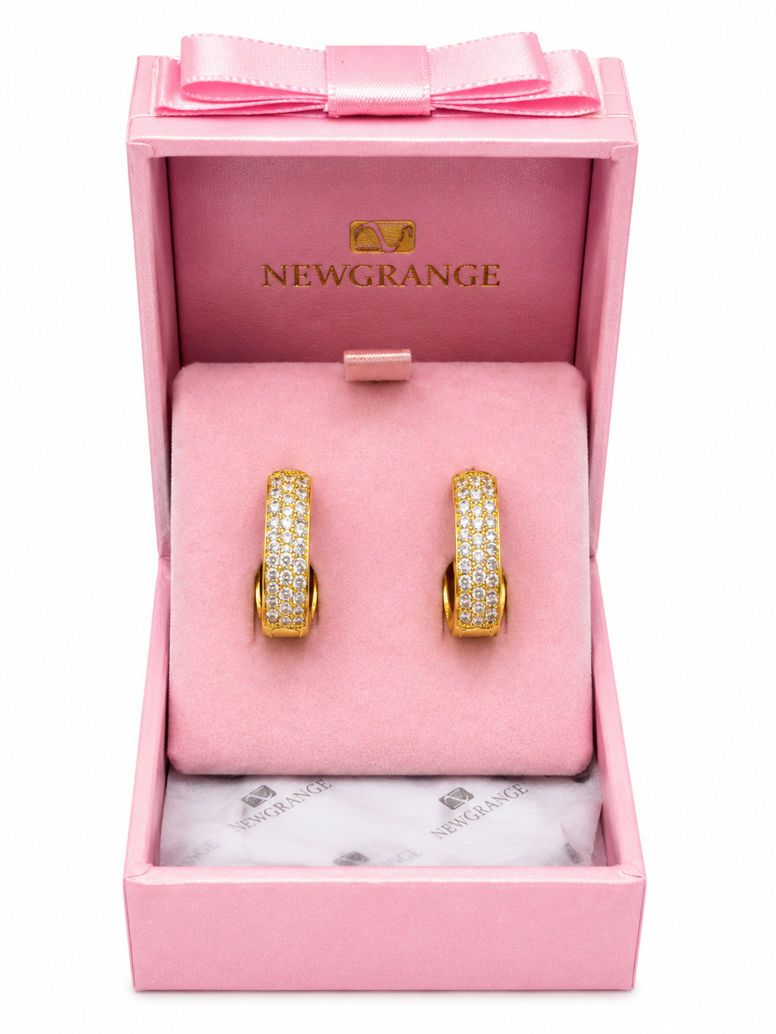 Gold Crystal Hoop Earrings