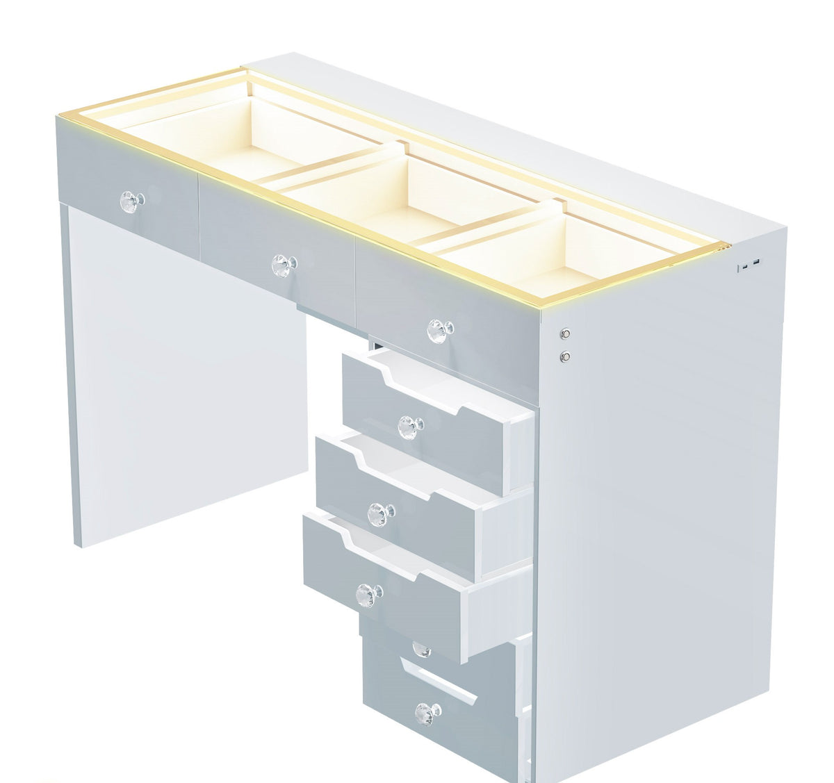Diana multi drawer Light Up Hollywood Vanity Desk