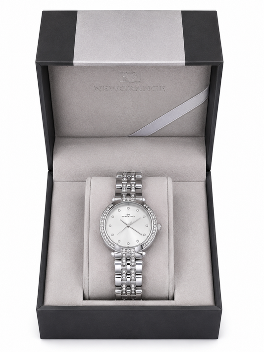 Newgrange Silver Crystal Bracelet Watch